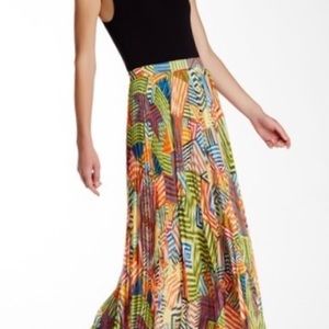Alice + Olivia Shannon Maxi Skirt in Multi Stripe